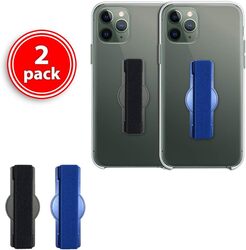 MARGOUN 2 Pcs Magnetic Finger Grip Holder For iPhone 12 Pro Max with the capacity of installing on the Car Holder, Universal Finger Grip Phone Holder (black/blue)